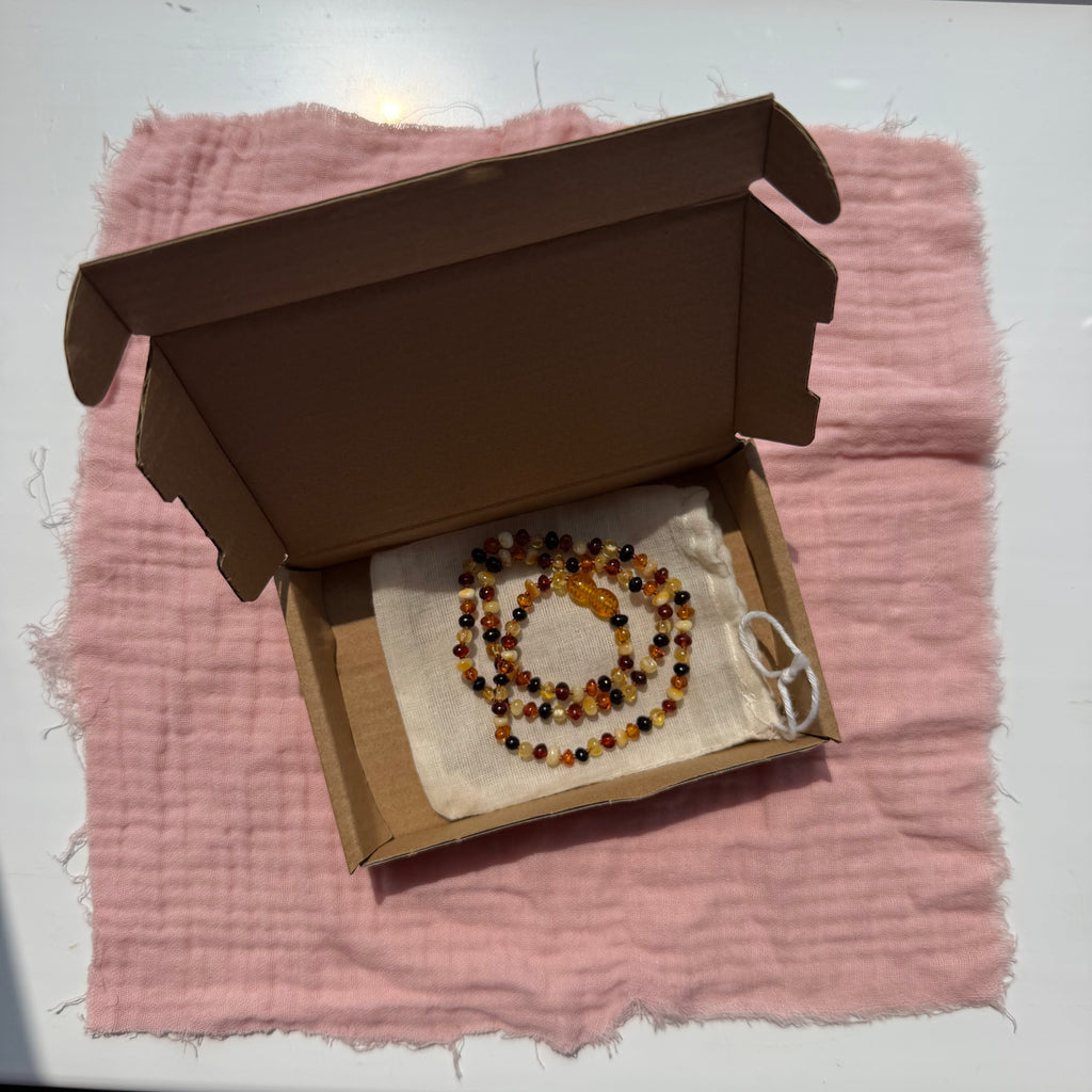 Baltic Amber Adult Necklace Baroque Multicolor Glossy Finish
